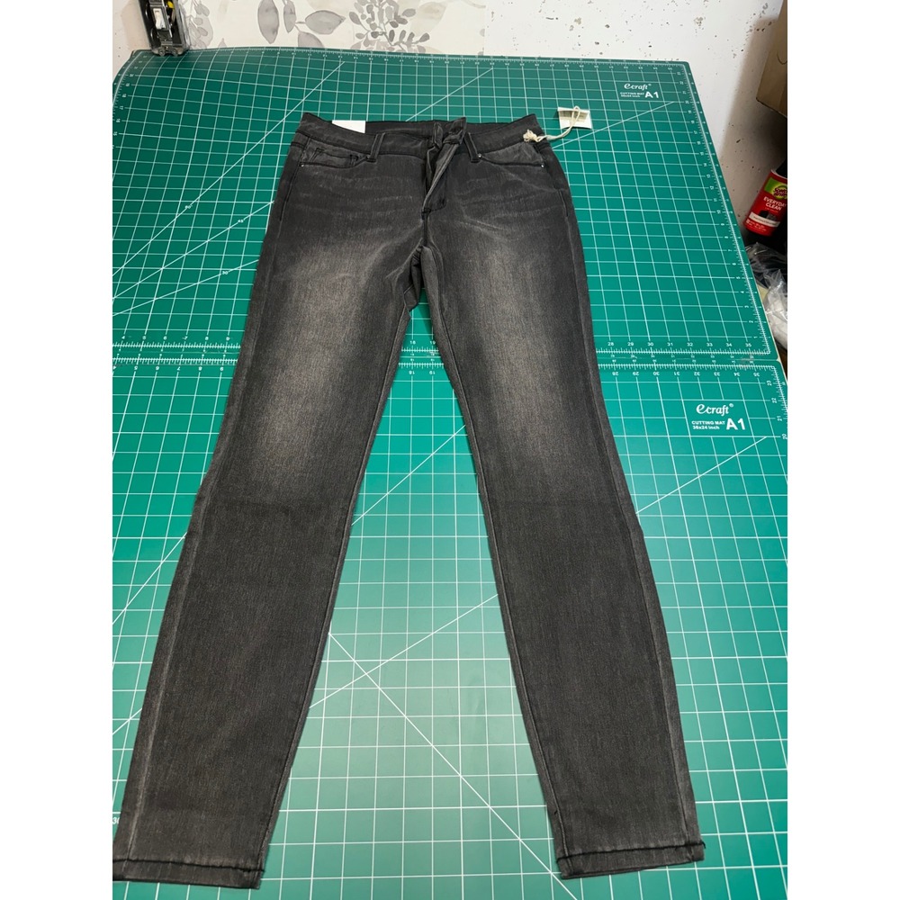 Grace & Lace Womens Size 10 Charcoal Grey Skinny Jeans High Rise Stretch Denim